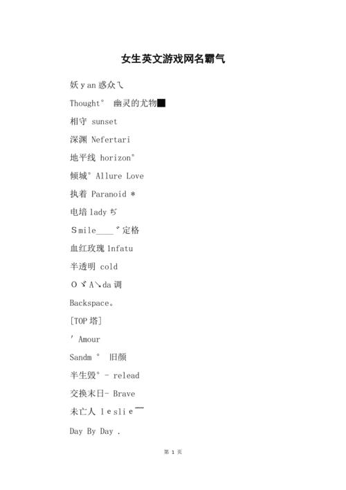 好听的王者名字女温柔可爱英文版,好听的王者名字女温柔可爱英文版带符号-第2张图片-无暮网 好听的王者名字女温柔可爱英文版,好听的王者名字女温柔可爱英文版带符号-第2张图片-无暮网