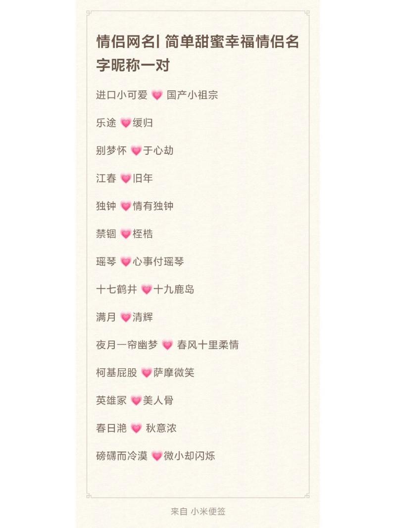 王者荣耀情侣名字一对简单好听两个字(王者荣耀情侣名字一对2个字)-第6张图片-无暮网 王者荣耀情侣名字一对简单好听两个字(王者荣耀情侣名字一对2个字)-第6张图片-无暮网