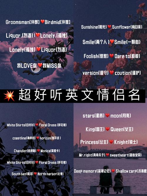 适合王者情侣名的英文单词,王者情侣id英文高甜-第7张图片-无暮网