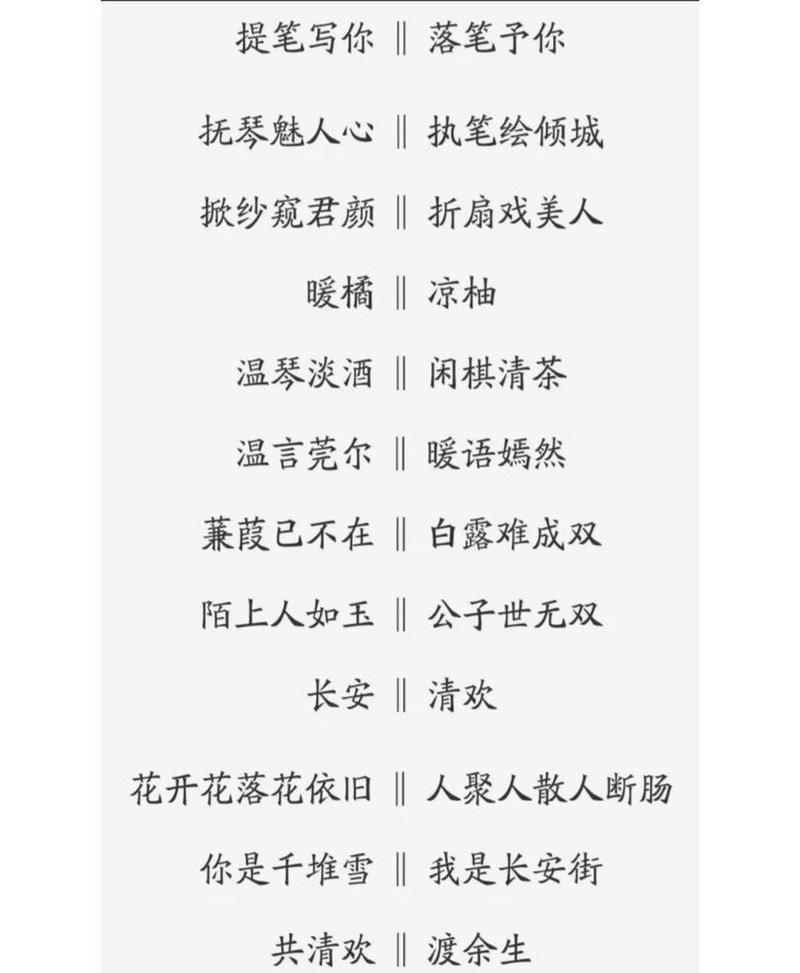 王者古风名字四字情侣名,王者古风名字四字情侣名字大全-第3张图片-无暮网
