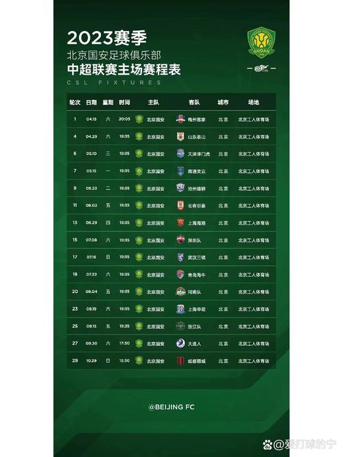 北京国安赛程还有几场比赛,北京国安2021赛季比赛日