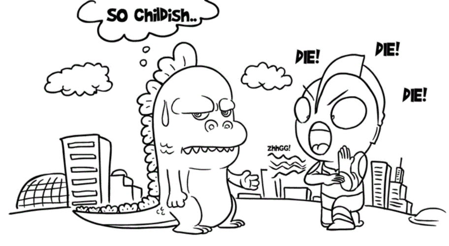 奥特曼打怪兽的画画的(我想画奥特曼打怪兽的画)